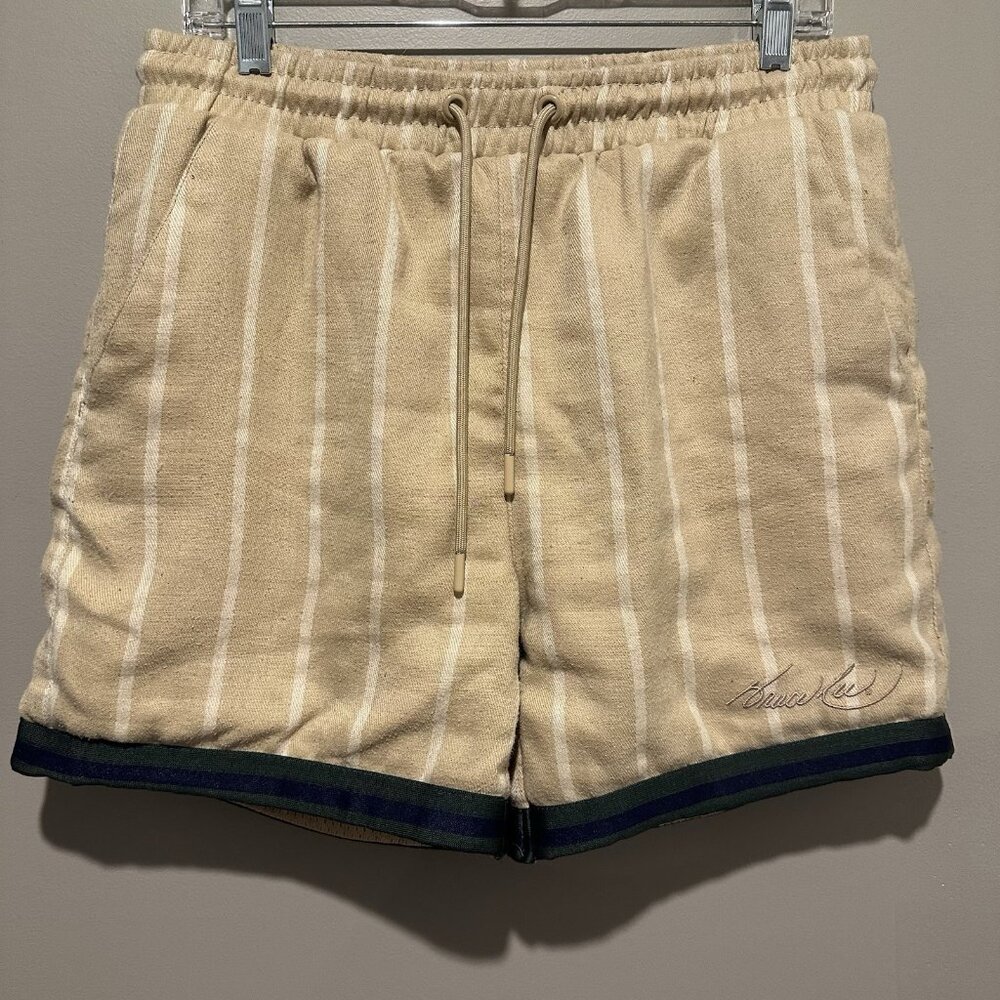 Bruce Lee Shoe Palace Basketball Shorts Men's Medium Yellow Drawstring Waistband
